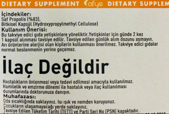 Afye Propolis (60 Kapsül) - Resim 3