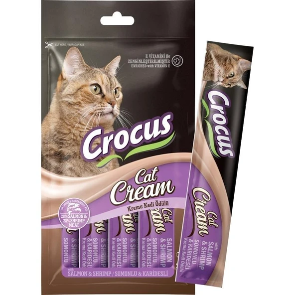 Crocus Somonlu Ve Karidesli Krema Kedi Ödülü 4x15g ürün görseli 1