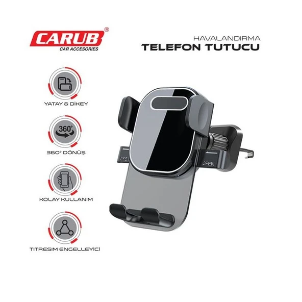 CARUB Telefon Tutucu Havalandırma Kancalı Şeffaf ürün görseli 1