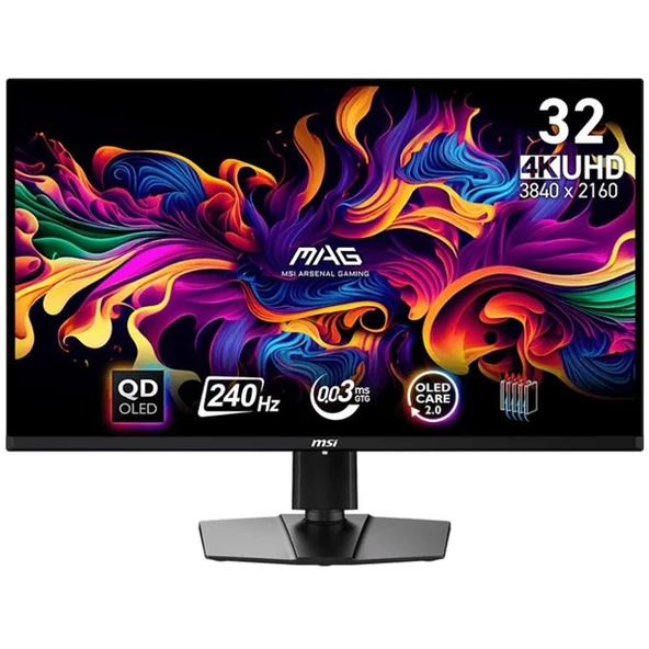 MSI 31.5" QD OLED MAG 321UPX 0.03MS 240HZ HDMI-DP GAMING MONİTÖR 3840X2160 ürün görseli 1