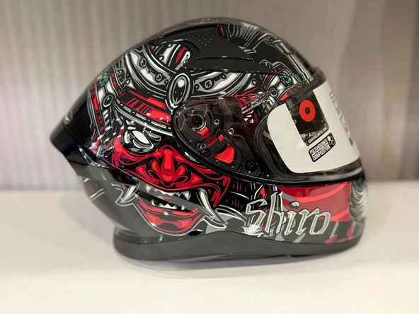 KASK SHIRO KATANA SV SAMURAİ KIRMIZI/SİYAH - Resim 5