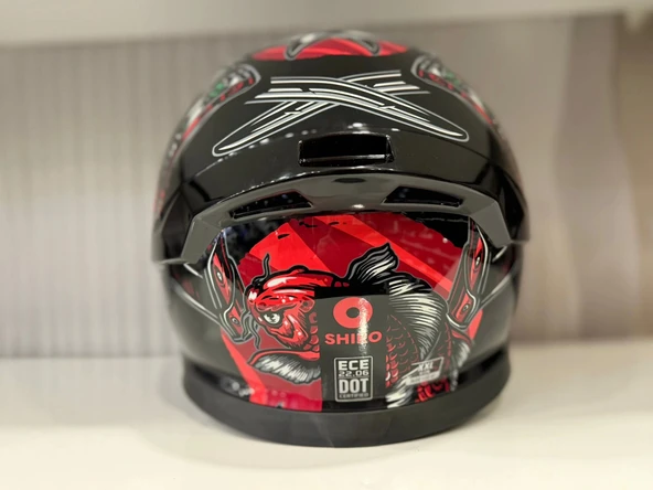 KASK SHIRO KATANA SV SAMURAİ KIRMIZI/SİYAH - Resim 4