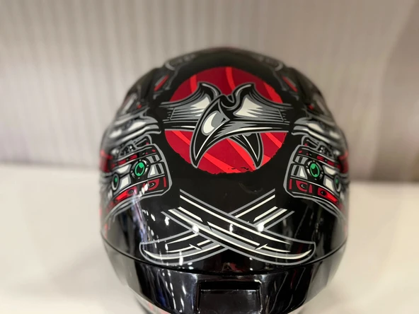 KASK SHIRO KATANA SV SAMURAİ KIRMIZI/SİYAH - Resim 6