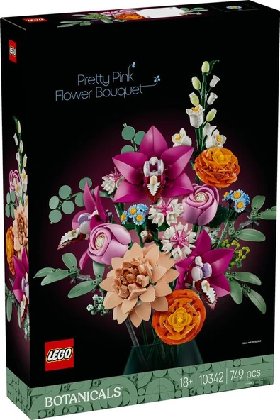 LEGO Botanicals 10342 Pretty Pink Flower Bouquet ürün görseli 1