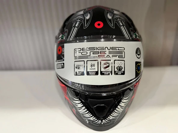 KASK SHIRO KATANA SV SAMURAİ KIRMIZI/SİYAH - Resim 3