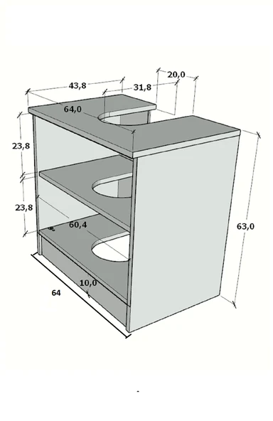 Modelisa Lavabo Altı Dolap, Banyo Dolabı - Resim 4