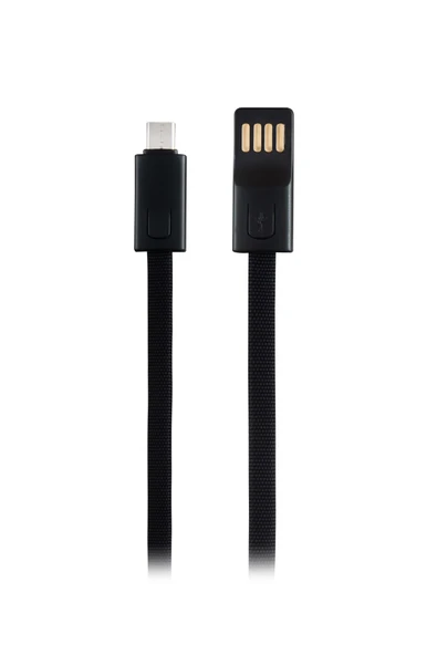 MF Product Jettpower 0047 Metal Başlıklı Örgülü 3A Micro Usb Hızlı Şarj Kablosu 20 cm Siyah ürün görseli 1