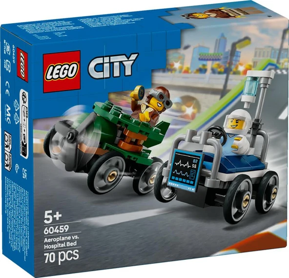 LEGO City 60459 Airplane vs. Hospital Bed Race Car Pack ürün görseli 1