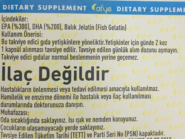 Afye Omega 3  (60 Kapsül) - Resim 3