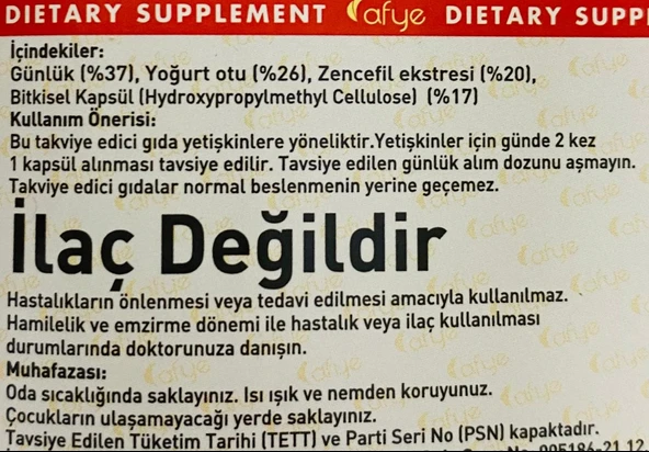 Afye PEK ( 50 kapsül) - Resim 3