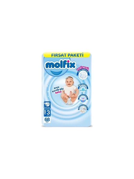 Molfix 3 Numara Midi 68'li Bebek Bezi ürün görseli 1