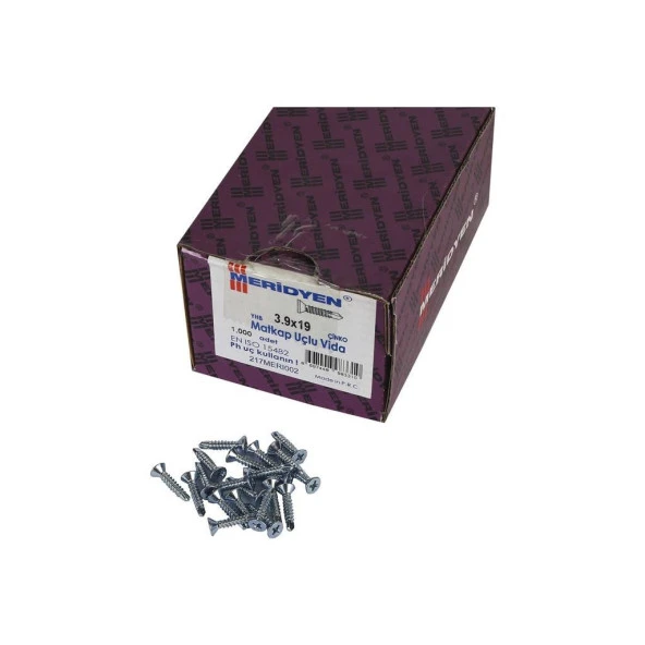Meridyen Matkap Uçlu Yhb Muv 3.9x19 1000 Li Paket ürün görseli 1