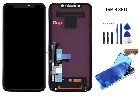 Tkgz - iPhone XR Uyumlu Lcd Ekran Dokunmatik Orijinal (GX MARKA ) + TAMİR SETİ + TOZ BANTI ürün görseli 1
