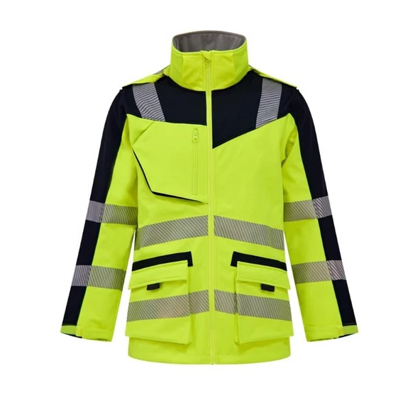 Softshell Kırçıllı Reflektörlü Parka İş Montu Sarı ürün görseli 1