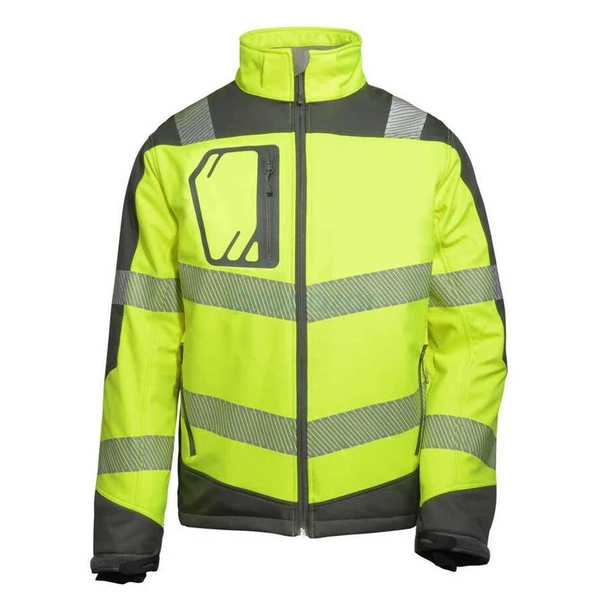 Reflektörlü Su Geçirmez Termal Softshell İş Montu Sarı - Resim 6