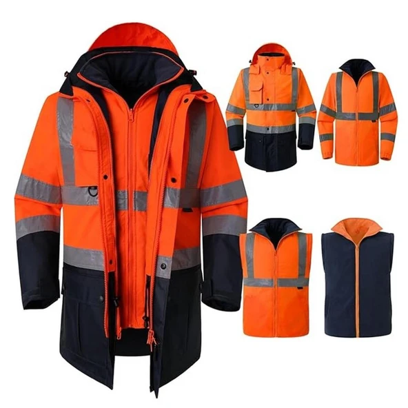 Reflektörlü Oxford Çift Renk 300D Oxford 5+1 Parka Turuncu ürün görseli 1