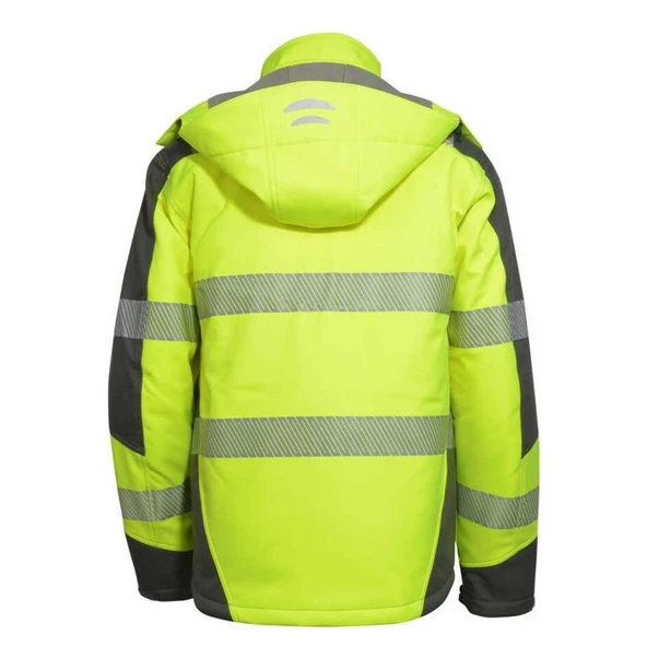 Reflektörlü Su Geçirmez Termal Softshell İş Montu Sarı - Resim 7