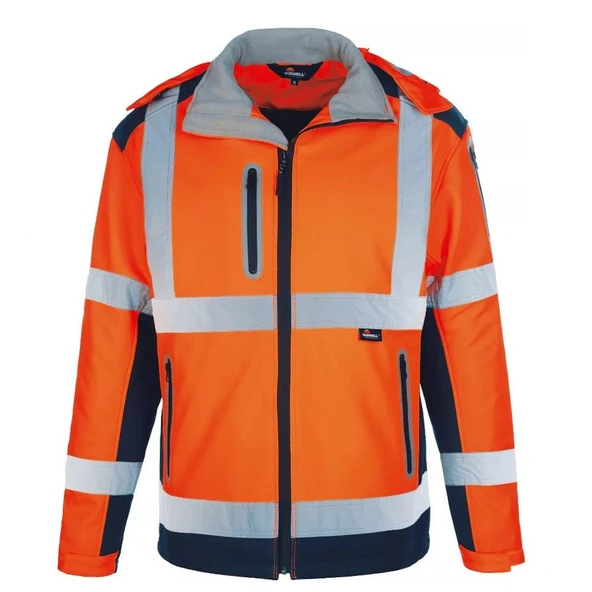 Softshell Reflektörlü İş Montu Su Geçirmez Ceket Turuncu ürün görseli 1