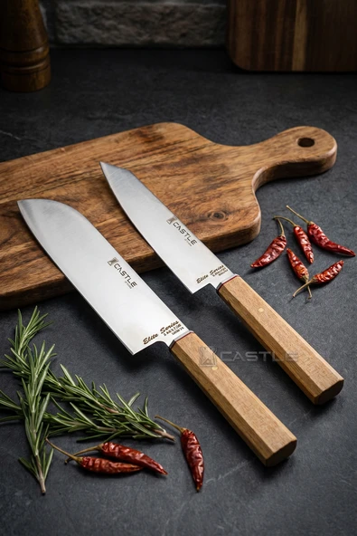Elit Serisi Mutfak Bıçak Seti Et Tavuk Ekmek Salata Sebze Şef Bıçak Seti 2 Li Set (MFT-216) ürün görseli 1