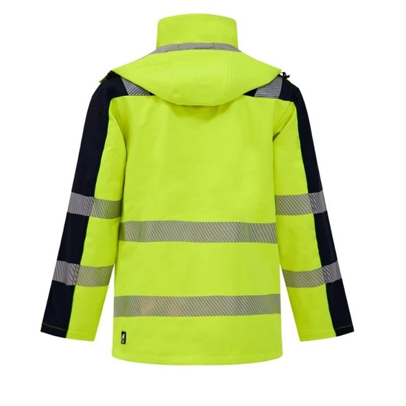Softshell Kırçıllı Reflektörlü Parka İş Montu Sarı - Resim 2