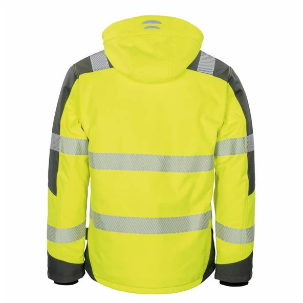 Reflektörlü Su Geçirmez Termal Softshell İş Montu Sarı - Resim 2