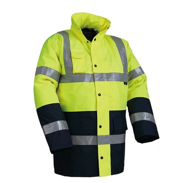 Reflektörlü 300D Oxford Çift Renk Parka Yağmurluk Sarı ürün görseli 1