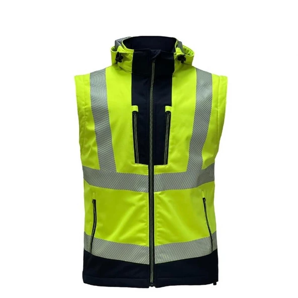 Reflektörlü Ripstop Softshell Model Teknik Mont Sarı - Resim 2