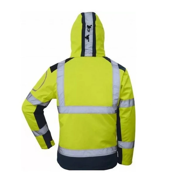 Softshell Reflektörlü İş Montu Su Geçirmez Ceket Sarı - Resim 2