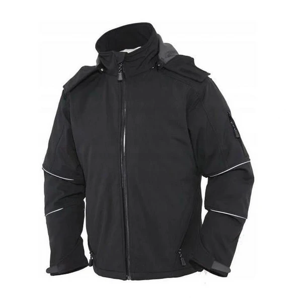 Softshell İş Montu Su Geçirmez Ceket Siyah - Resim 3