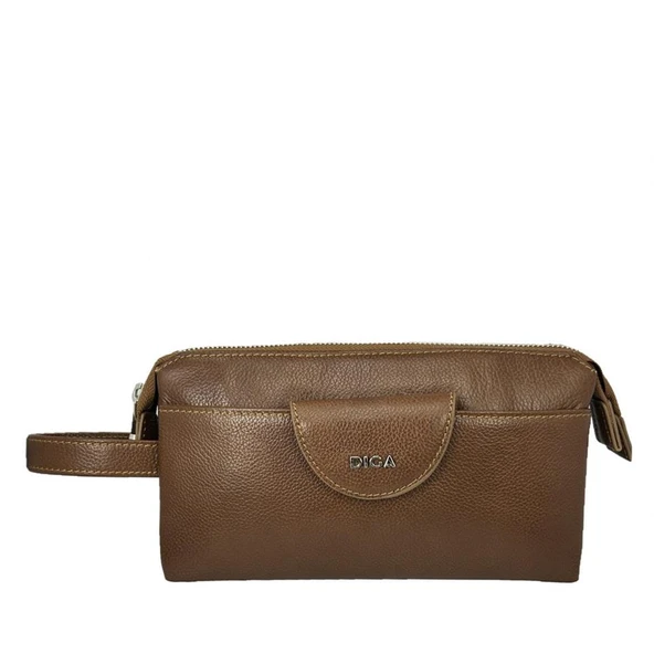 Diga Hakiki Deri 3006 Dopp Kit El Çantası Taba ürün görseli 1