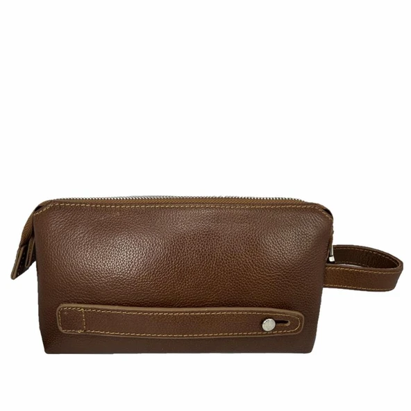 Diga Hakiki Deri 3006 Dopp Kit El Çantası Taba - Resim 6