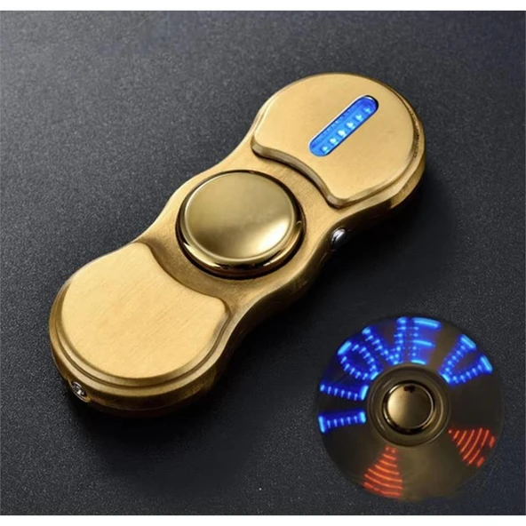 Stres Çarklı Işıklı Usb Şarjlı Tesla Çakmak Altın Sarısı ürün görseli 1