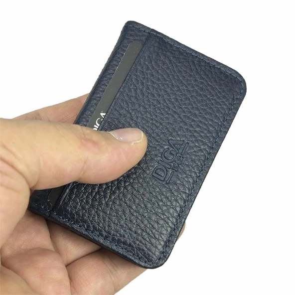 Diga 1169 Hakiki Deri Minimal Kartlık Lacivert ürün görseli 1
