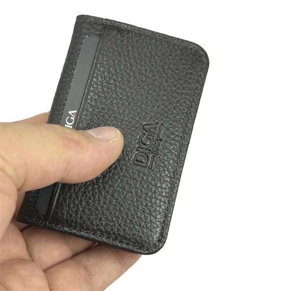 Diga 1169 Hakiki Deri Minimal Kartlık Kahve ürün görseli 1
