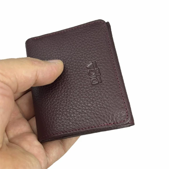Diga 829 Hakiki Deri Üç Kat Cüzdan Bordo - Resim 3