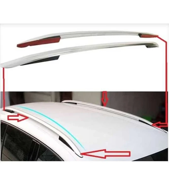 Volkswagen Tiguan Uyumlu 2008 2015 Tavan Çıtası Gri ürün görseli 1