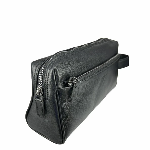Hakiki Deri CA250 Dopp Kit El Çantası Siyah - Resim 5