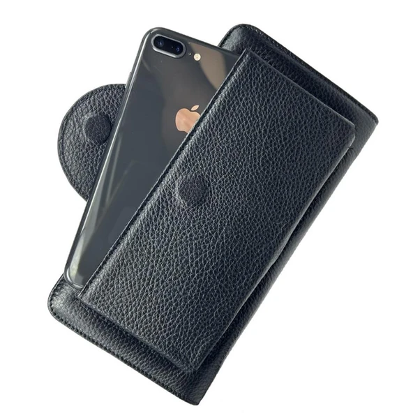 Diga Hakiki Deri 2003 Kartlık Telefon El Çantası Siyah ürün görseli 1