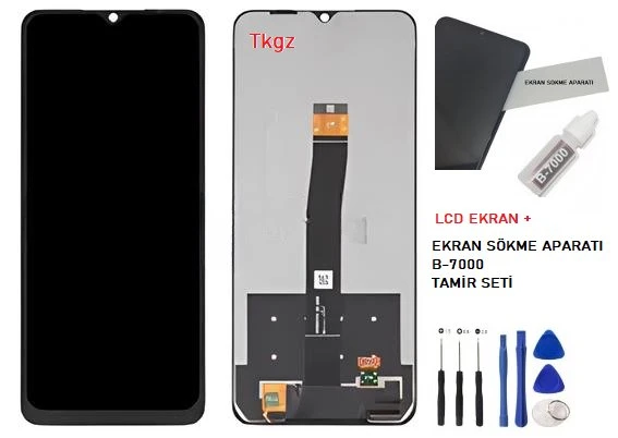 Tkgz - Xiaomi Redmi 10C  Uyumlu Lcd Ekran Dokunmatik Orijinal + B-7000 + TAMİR SETİ ürün görseli 1