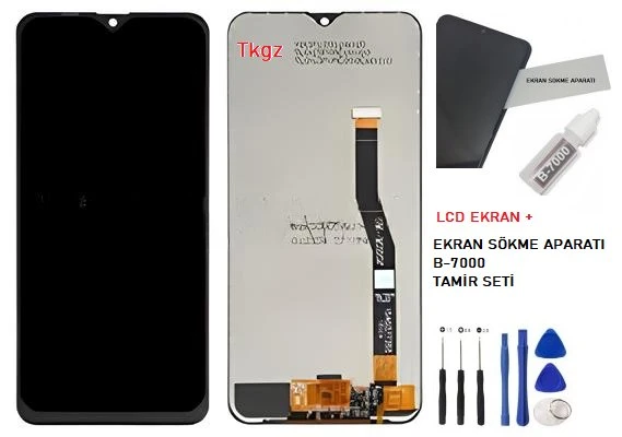 Samsung Galaxy M20 - SM-M205 Uyumlu Lcd Ekran Dokunmatik SERVİS Orijinali + B-7000 + TAMİR SETİ ürün görseli 1