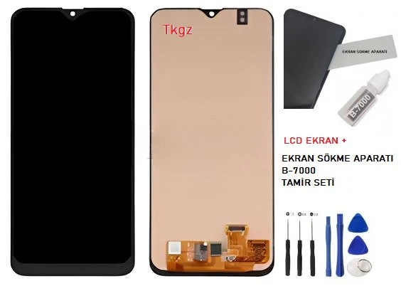 Samsung Galaxy A20 - SM-A205 Uyumlu Lcd Ekran Dokunmatik SERVİS Orijinali + B-7000 + TAMİR SETİ ürün görseli 1