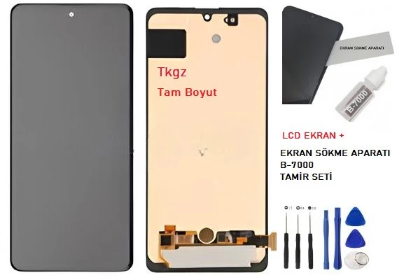 Samsung Galaxy A71 - SM-A715 Uyumlu Lcd Ekran Dokunmatik SERVİS Orijinali + B-7000 + TAMİR SETİ ürün görseli 1