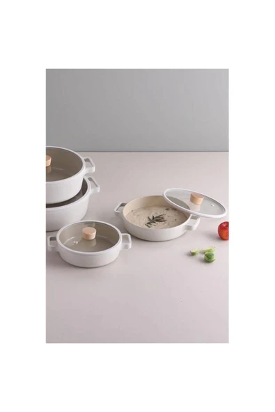 Neoflam Fika Cam Kapaklı 20-22 cm Alüminyum Döküm 2'li Sahan Seti ürün görseli 1