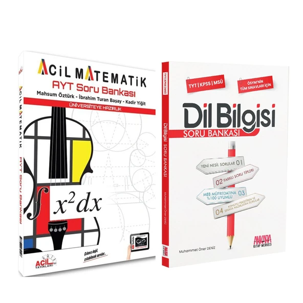 Acil Yayınları AYT Matematik ve AKM Dil Bilgisi Soru Bankası Seti 2 Kitap ürün görseli 1