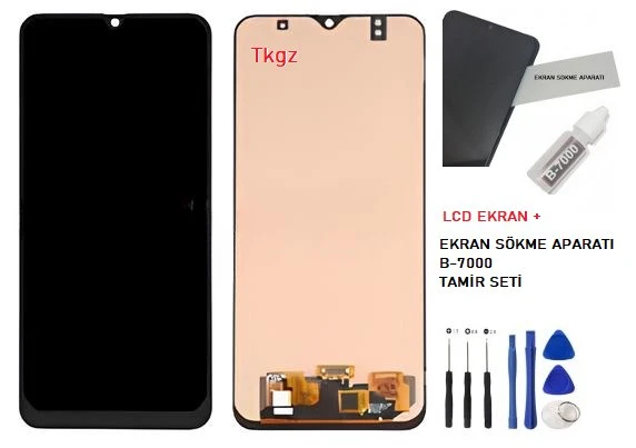 Samsung Galaxy M21 - SM-M215 Uyumlu Lcd Ekran Dokunmatik SERVİS Orijinali + B-7000 + TAMİR SETİ ürün görseli 1