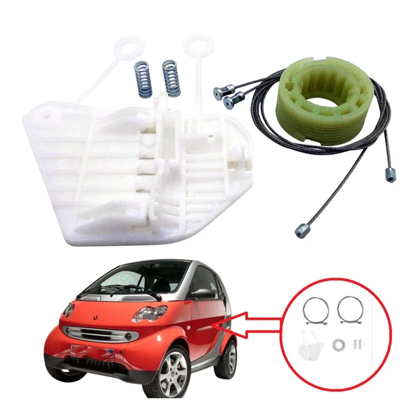 Smart Fortwo MK1 450 1998-2007 2/3-Kapı Hatchback Coupe Cabrio Convertible C0002702V001 İçin Elektrikli Ön Sol Kapı Cam Kriko İndirme Kaldırma Mekanizması Tamir Seti ürün görseli 1