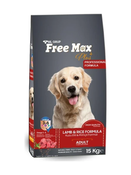 Free Max Kuzu Etli Yetişkin Kuru Köpek Maması 15 Kg ürün görseli 1