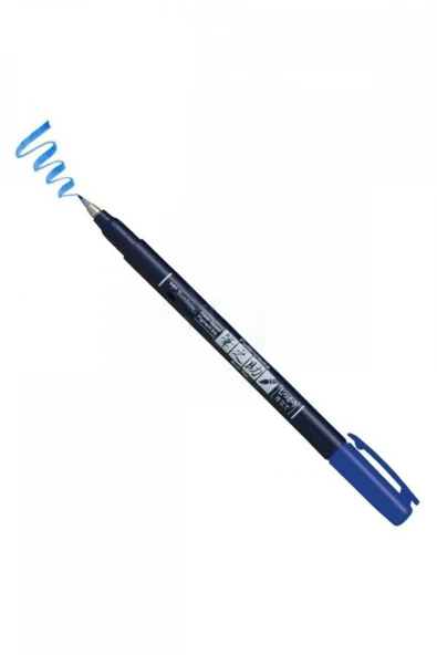 Tombow Fudenosuke Brush Pen Fırça Uçlu Kalem Sert Uç - Mavi ürün görseli 1