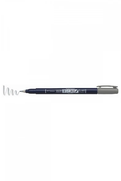 Tombow Fudenosuke Brush Pen Fırça Uçlu Kalem Sert Uç - Gri ürün görseli 1