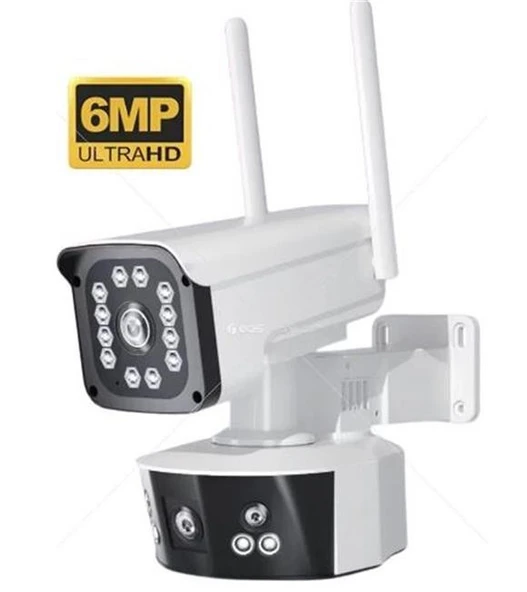 Wifi Gece Görüşlü PTZ ip Güvenlik Kamerası Okam-3032 6 Mp Dual Lens Kamera ürün görseli 1